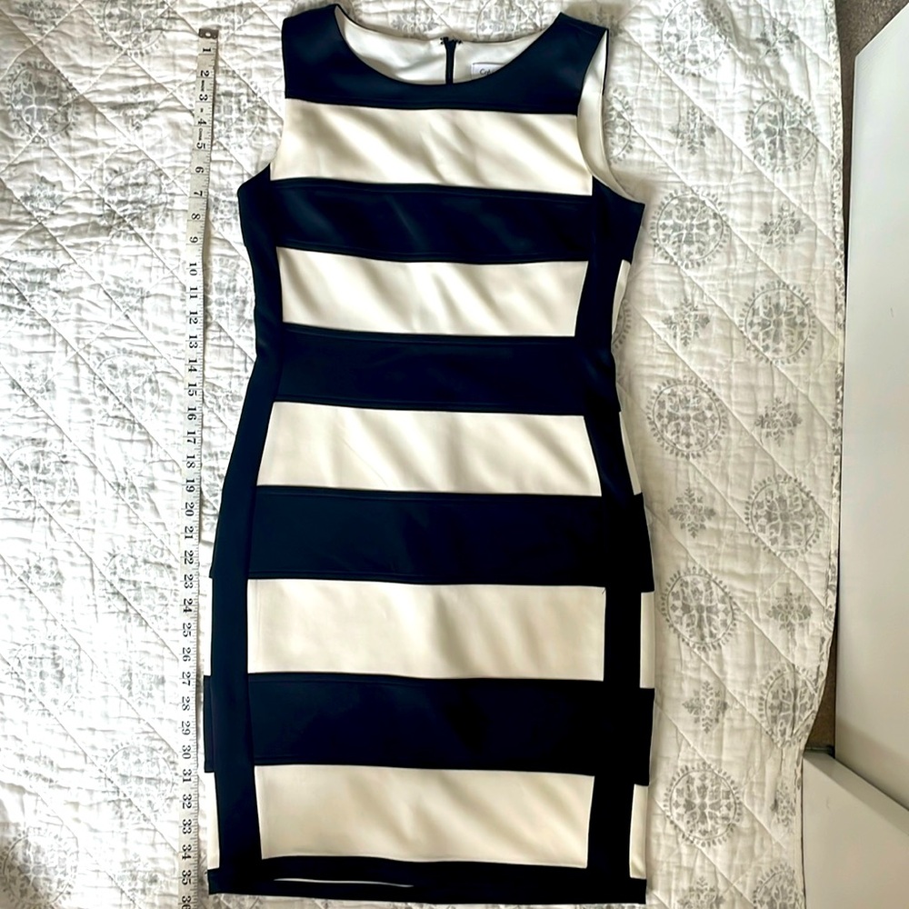 Calvin Klein Black and white Striped Dress 6
